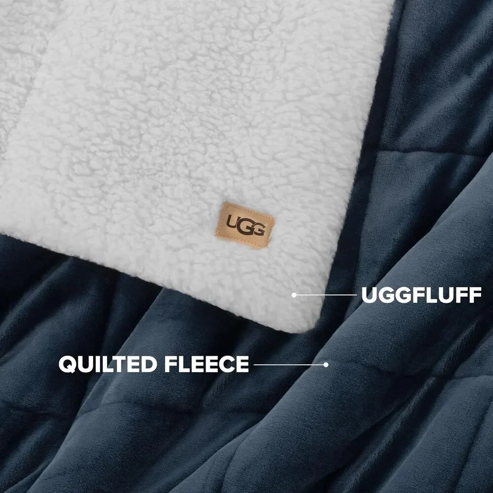 UGG Nita Throw Blanket, Reversible Fleece Blanket, 50